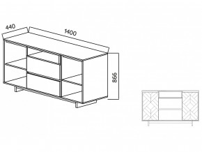 Комодино Moderno-1400 Ф2 в Среднеуральске - sredneuralsk.magazinmebel.ru | фото - изображение 4