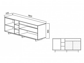 Комодино Moderno-1800 Ф1 в Среднеуральске - sredneuralsk.magazinmebel.ru | фото - изображение 2