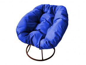 Кресло Пончик без ротанга синяя подушка в Среднеуральске - sredneuralsk.magazinmebel.ru | фото