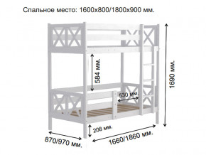 Кровать 2-х ярусная Аист-2 Классика белый 1600х800 мм в Среднеуральске - sredneuralsk.magazinmebel.ru | фото - изображение 2