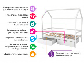 Кровать-домик Svogen с ящиками и бортиком бежевый в Среднеуральске - sredneuralsk.magazinmebel.ru | фото - изображение 2