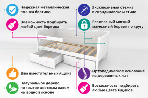 Кровать-тахта Svogen мягкая с ящиками и бортиком с фото белый/динозаврики в Среднеуральске - sredneuralsk.magazinmebel.ru | фото - изображение 2