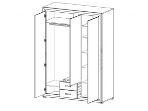 Шкаф B136-SZF3D2S Мальта сибирская лиственница в Среднеуральске - sredneuralsk.magazinmebel.ru | фото - изображение 2